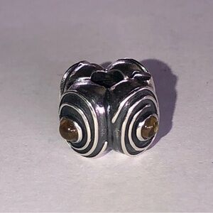 Retired Pandora Citrine Hypnotize Clip Charm 925 Ale